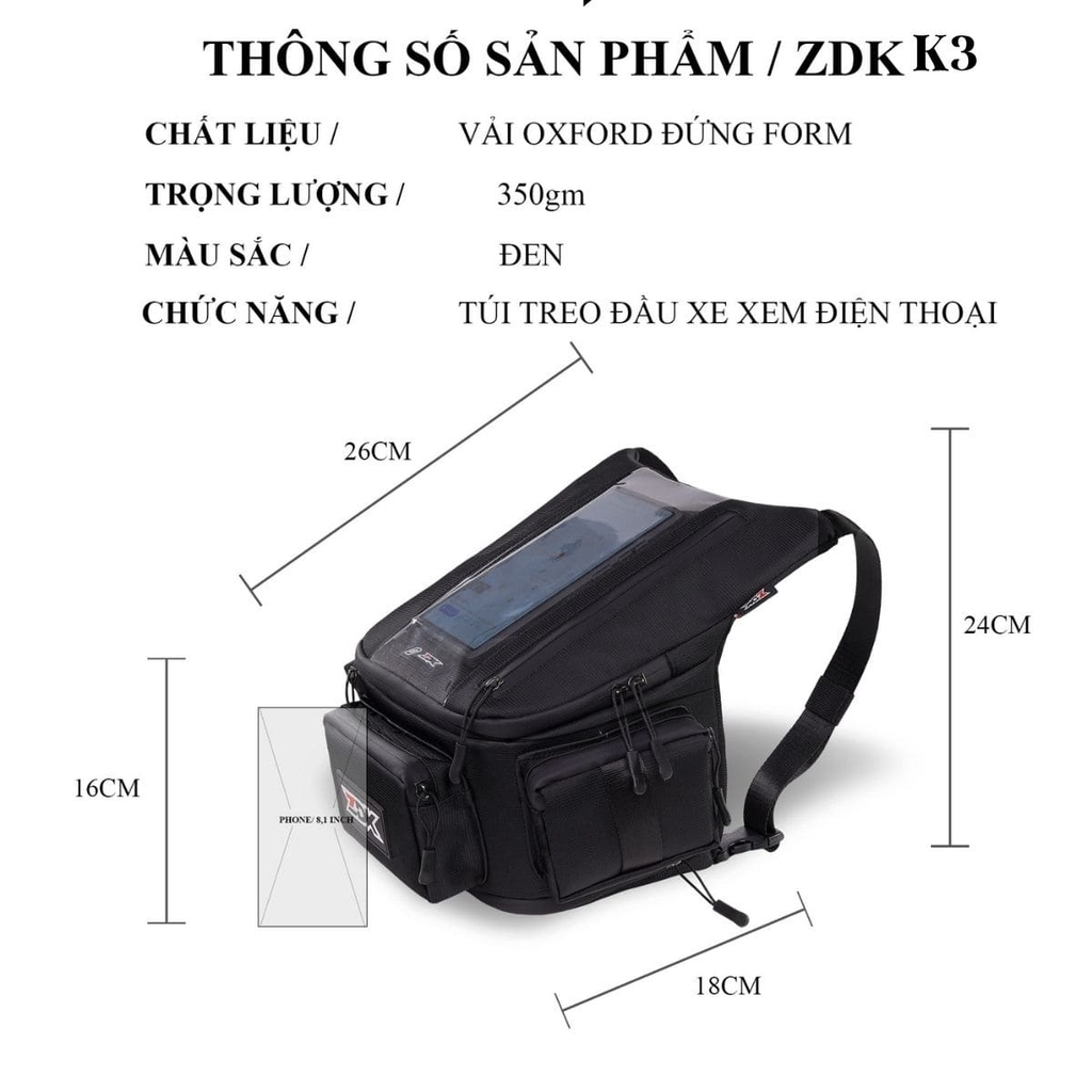 Kích thước thực tế: 26 x 16 x 24cm – Vải dày, form cứng chắc chắn