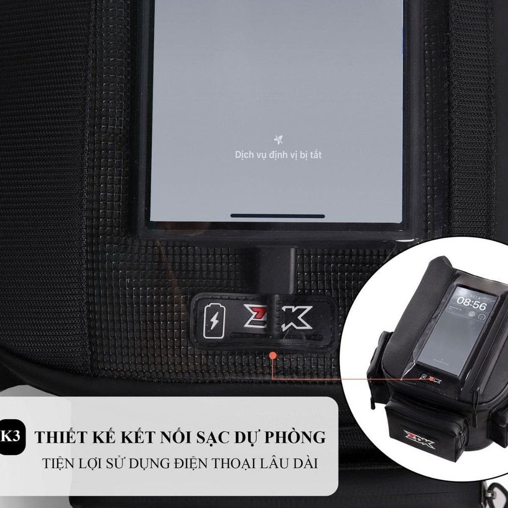 Thiết kế cổng luồn dây sạc – Sạc điện thoại khi đang chạy xe