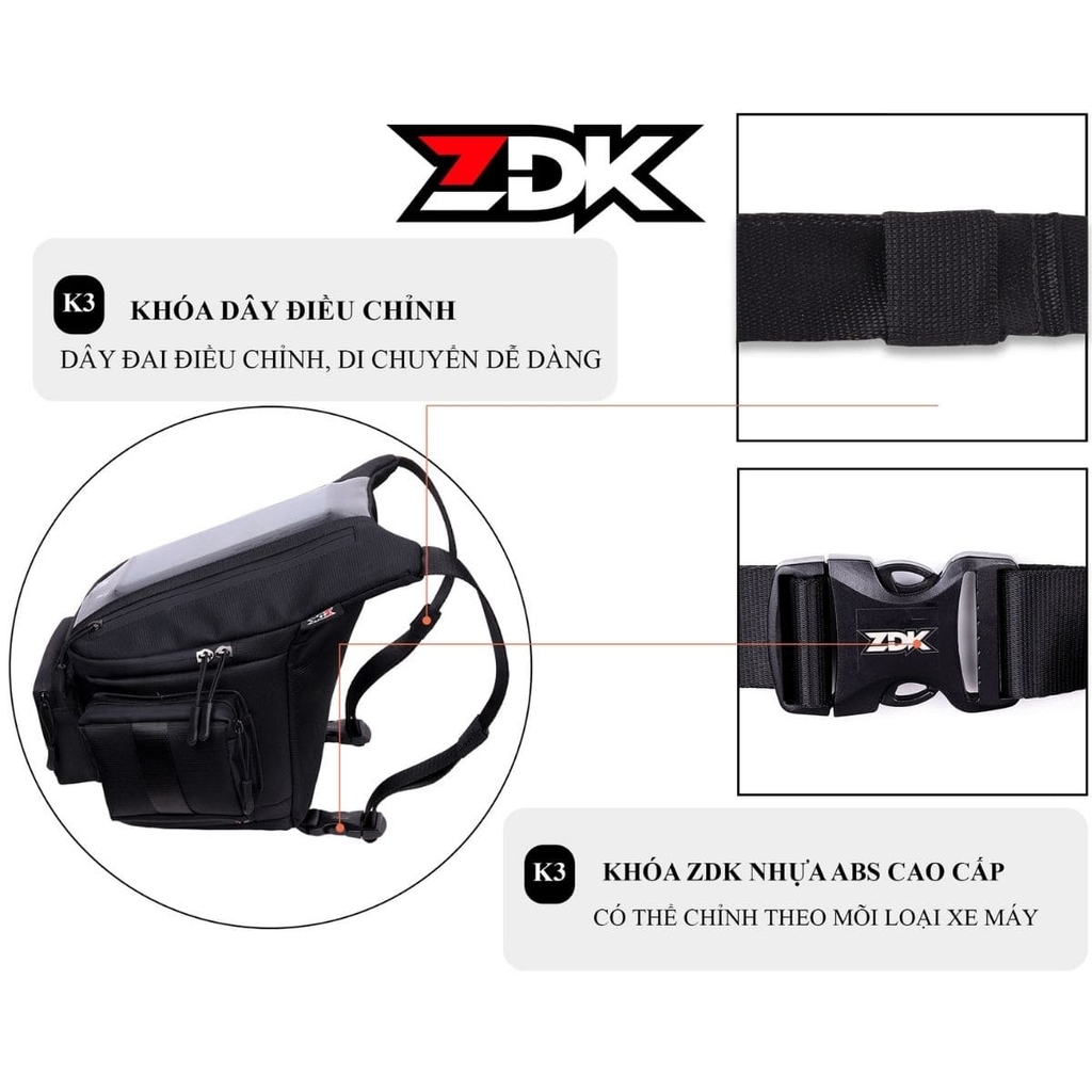 Khoá đây Túi treo đầu xe ZDK K3 – Bền bỉ – Tiện dụng