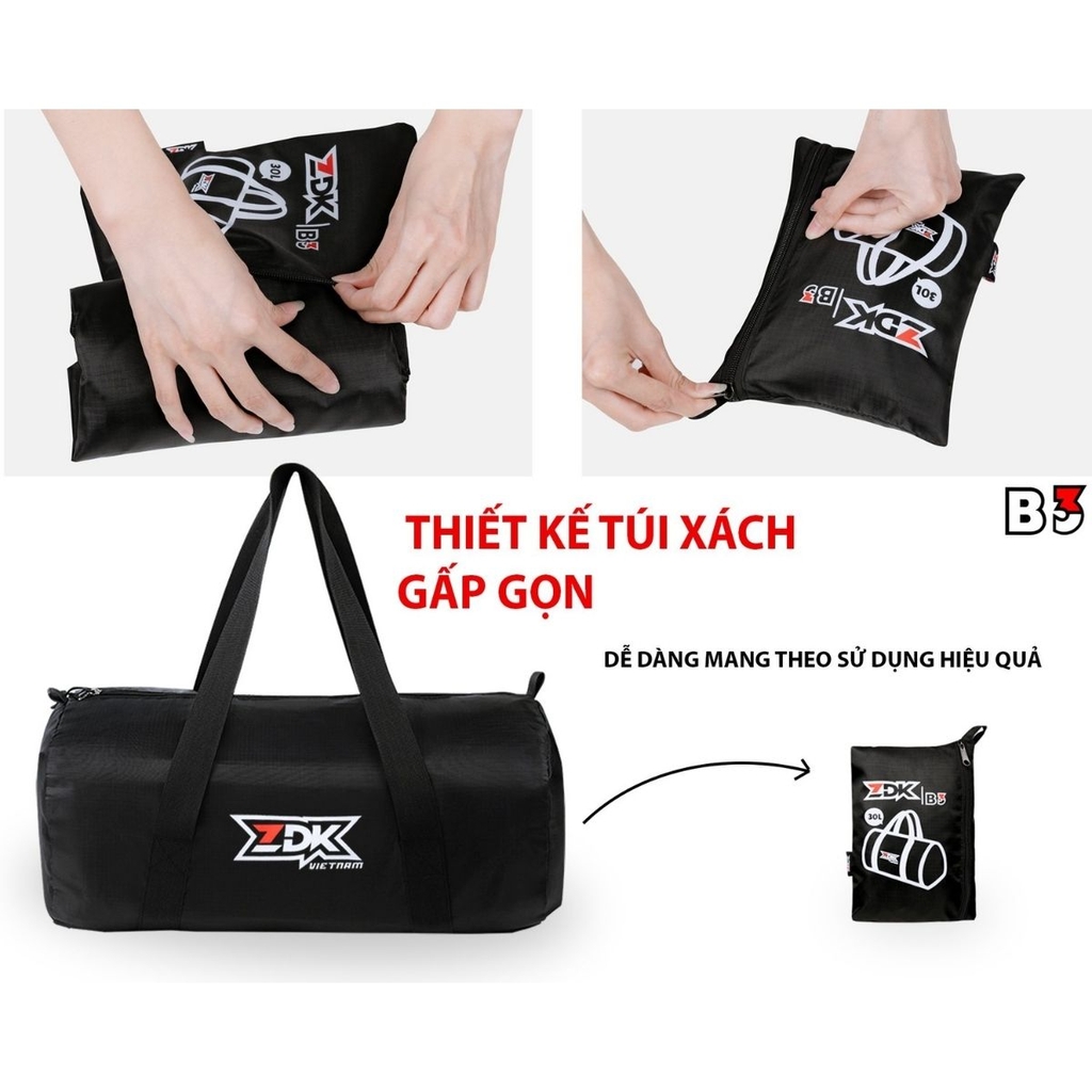 Túi Thể Thao Gấp Gọn ZDK B3 Chống Nước, Dung Tích 30L Tiện Lợi Du Lịch, Tập Gym