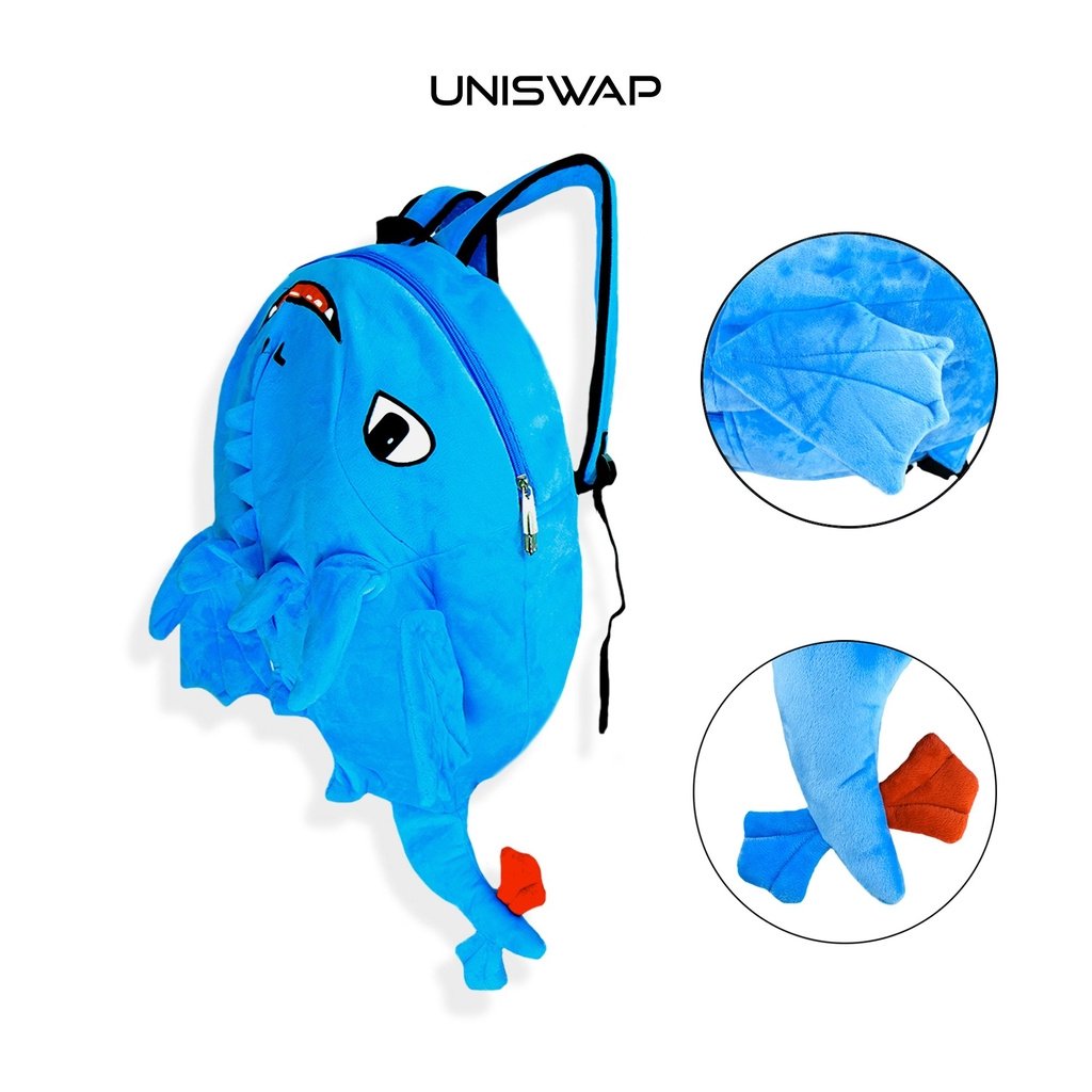 Balo Rồng Sún Răng UNISWAP –Vải Nhung Mềm Mịn, Dễ Thương