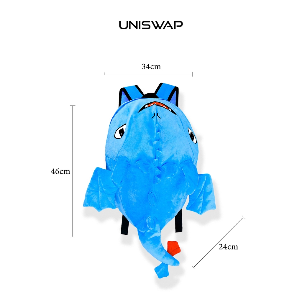 Balo Rồng Sún Răng UNISWAP –Vải Nhung Mềm Mịn, Dễ Thương