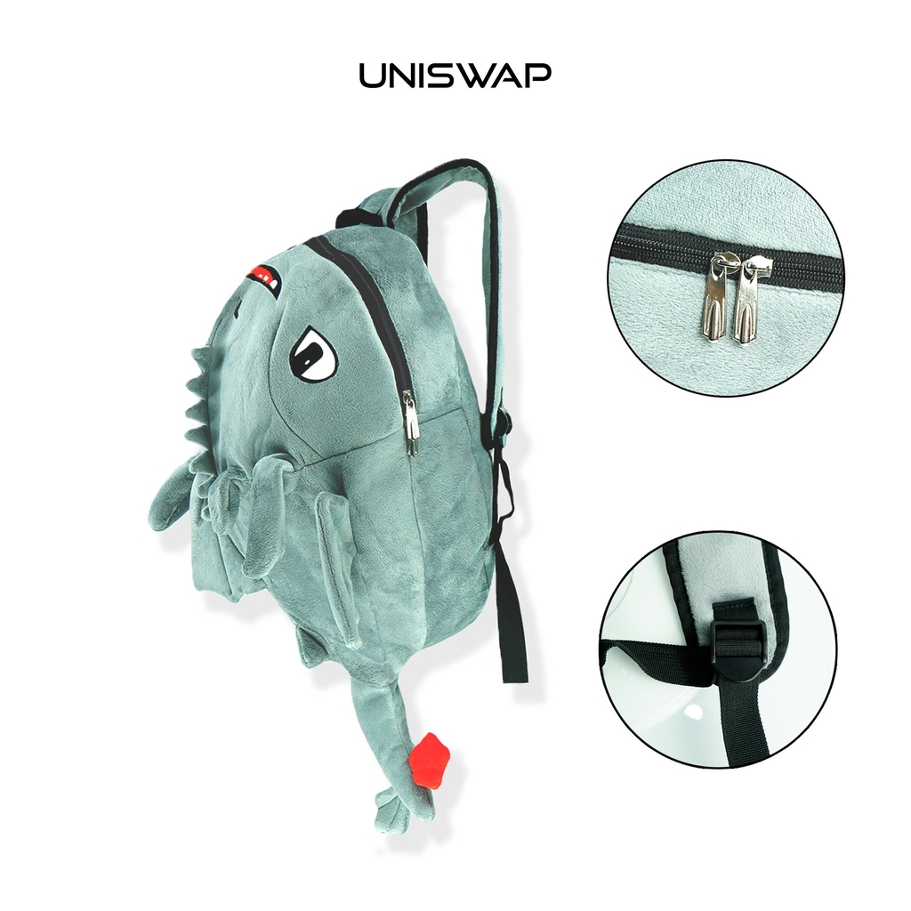 Balo Rồng Sún Răng UNISWAP –Vải Nhung Mềm Mịn, Dễ Thương