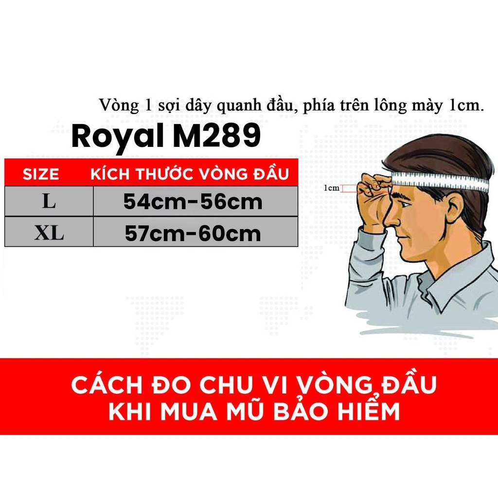 Mũ Bảo Hiểm Nửa Đầu 2 Kính Royal M289 – Màu Xám Titanium, Kính Âm Chống Chói, Chính Hãng Royal Helmet