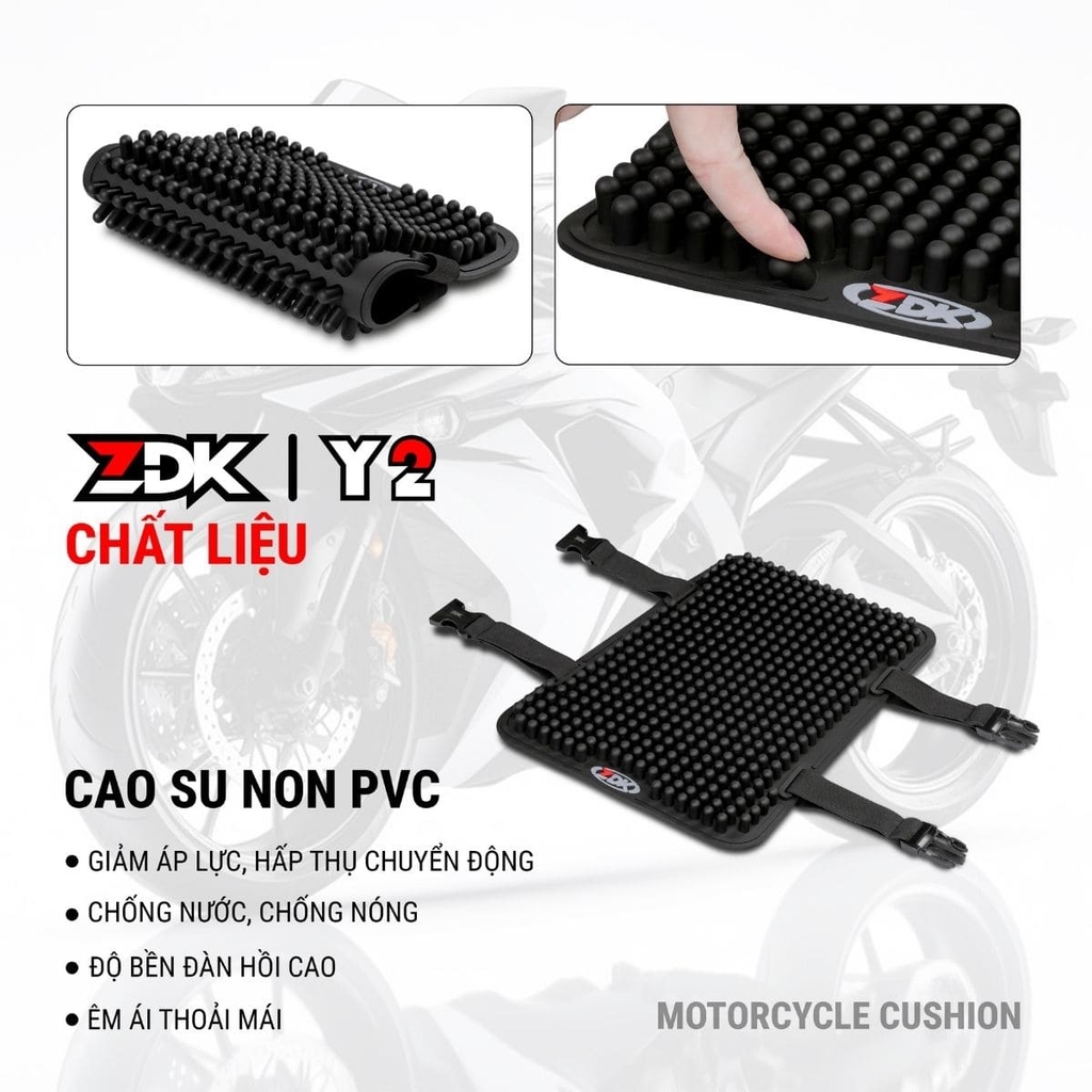Đệm Cao Su ZDK Y2 - Lót Yên Xe Sau Êm Ái, Thoáng Khí Và Chống Trượt