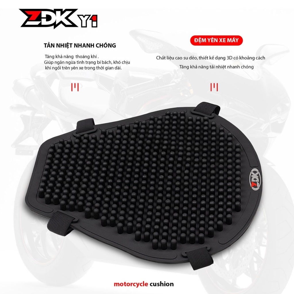Đệm Yên Trước Xe Máy ZDK Y1 – Thiết Kế 3D Thoáng Khí, Êm Ái Và Chống Nước Tuyệt Đối