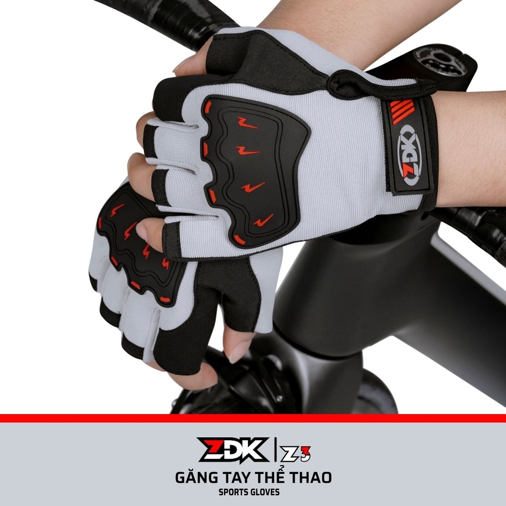 Găng Tay Thể Thao ZDK Z3 – Da Lộn Chống Trượt, Gù Bảo Vệ PVC, Thoáng Khí, Thời Trang