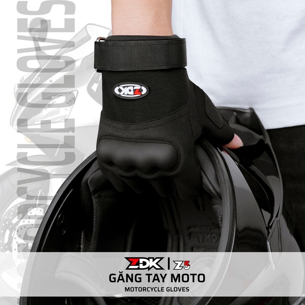 Găng Tay Motor ZDK Z5 – Gù Cao Su Bảo Vệ, Mút SBR Chống Va Đập, Da Lộn Thoáng Khí