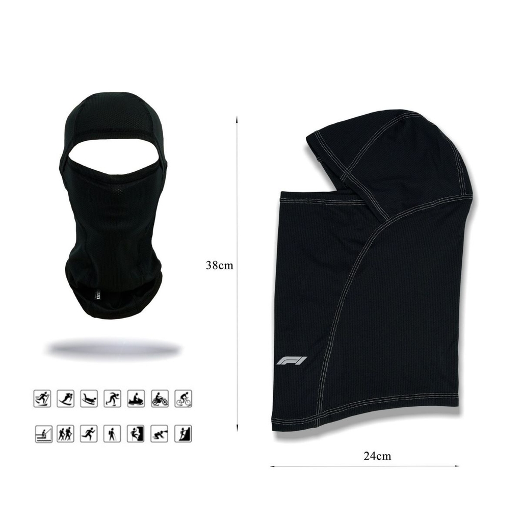 Khăn Trùm SWAT F1 – Vải Lưới Lycra Spandex Co Giãn 4 Chiều, Logo Phản Quang 7 Màu, Thoáng Khí, Thời Trang