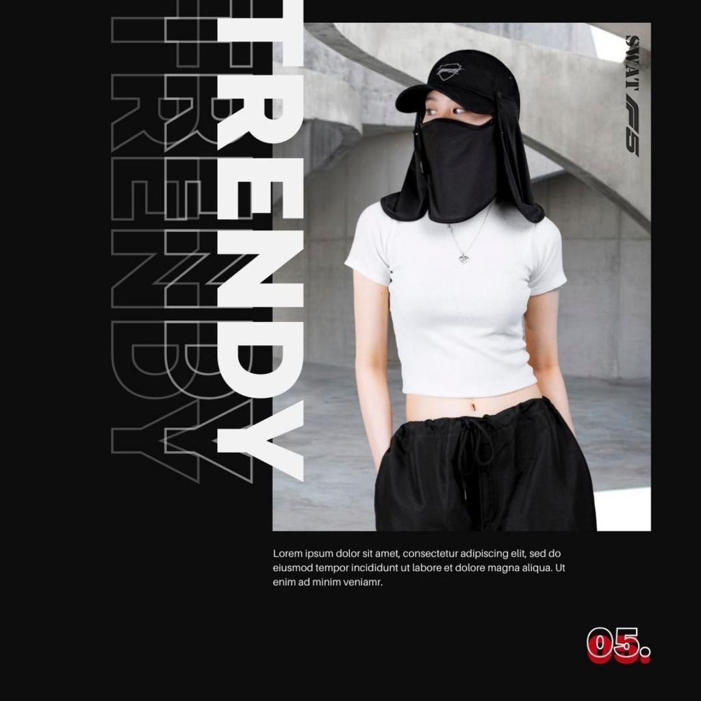 Khăn Chống Nắng SWAT F5 – Mũ Chống Nắng Có Thể Tháo Rời, Vải Kim Cương Spandex, Co Giãn 4 Chiều, Logo Phản Quang