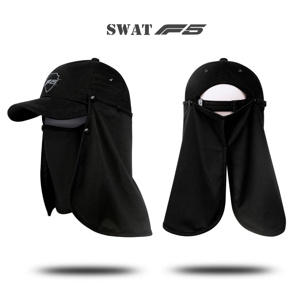 Khăn Chống Nắng SWAT F5 – Mũ Chống Nắng Có Thể Tháo Rời, Vải Kim Cương Spandex, Co Giãn 4 Chiều, Logo Phản Quang