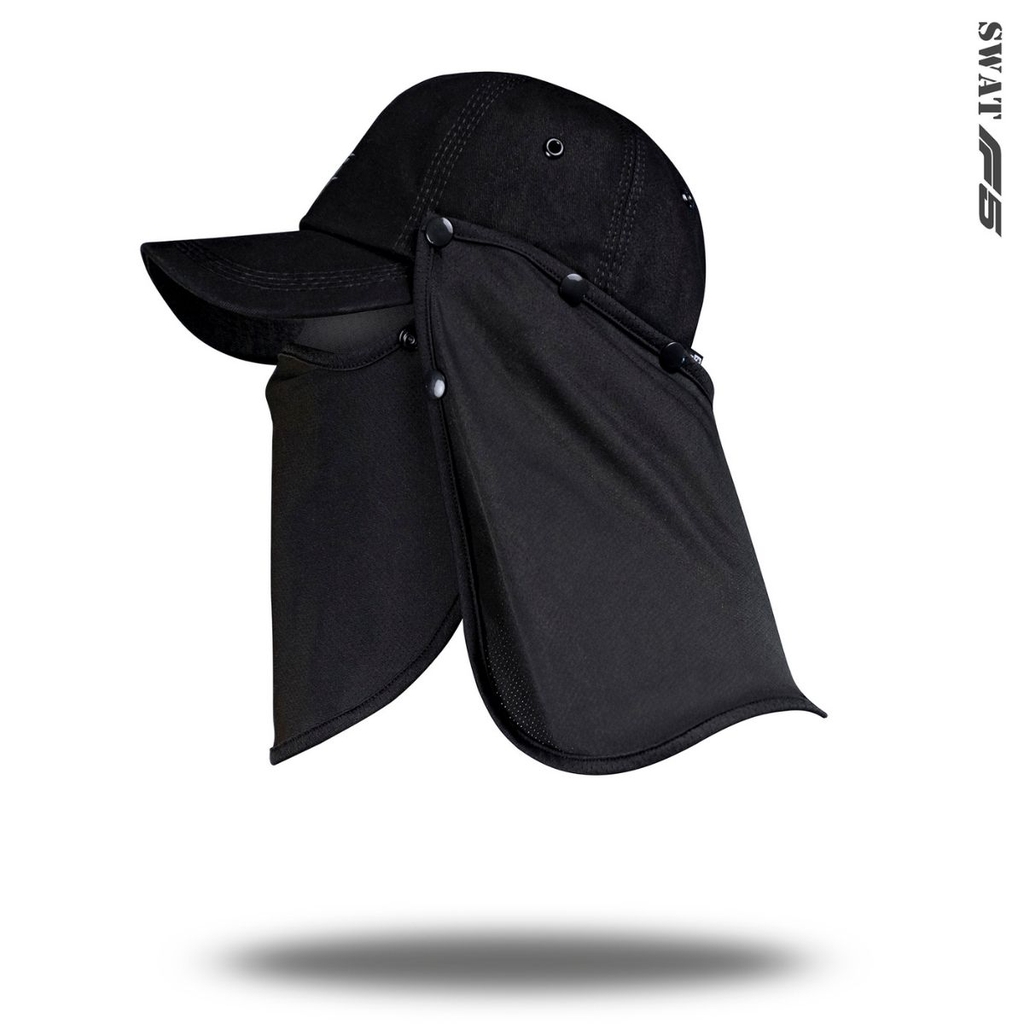 Khăn Chống Nắng SWAT F5 – Mũ Chống Nắng Có Thể Tháo Rời, Vải Kim Cương Spandex, Co Giãn 4 Chiều, Logo Phản Quang
