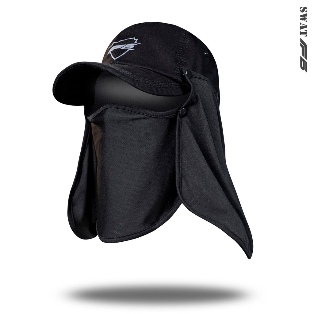 Khăn Chống Nắng SWAT F5 – Mũ Chống Nắng Có Thể Tháo Rời, Vải Kim Cương Spandex, Co Giãn 4 Chiều, Logo Phản Quang
