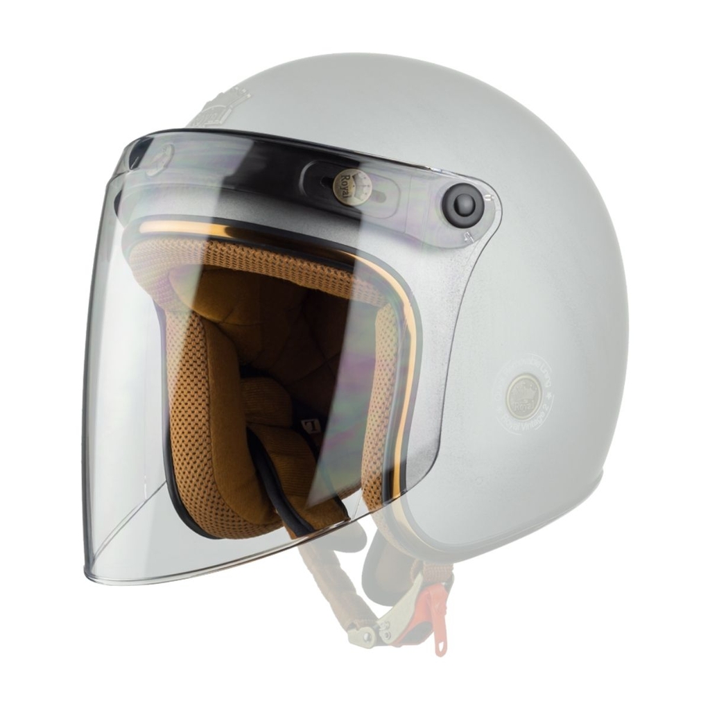 Kính Flat Gắn Mũ Bảo Hiểm 1/2, 3/4 Có 3 Nút Đồng Phía Trước, Nhựa PC Cao Cấp, Ảnh Rỏ Nét