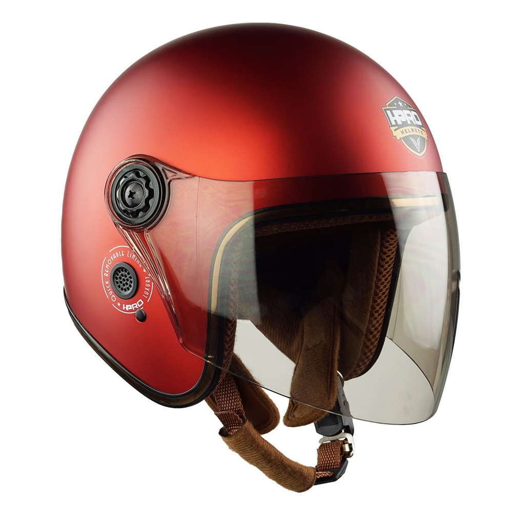 Mũ Bảo Hiểm 3/4 HP04K Có Kính – Màu Đỏ Đô, Chính Hãng, Bảo Hành 24 Tháng