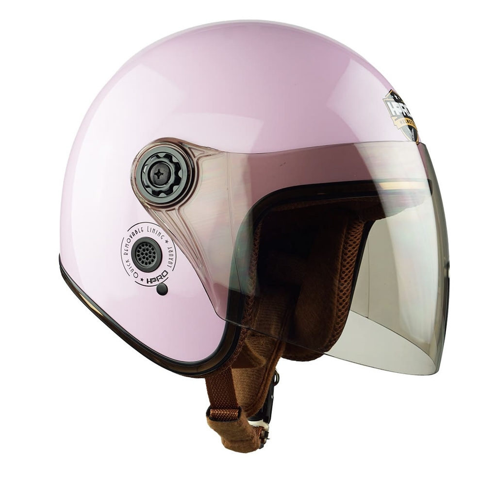 Mũ Bảo Hiểm 3/4 HP04K Có Kính – Màu Hồng Nhạt, Chính Hãng, Bảo Hành 24 Tháng