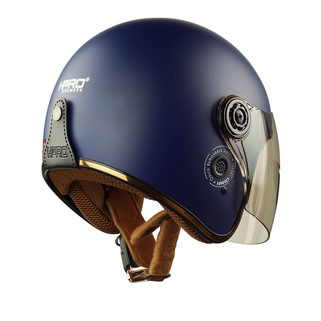 Mũ Bảo Hiểm 3/4 HP04K Có Kính – Màu Xanh Navy Nhám, Chính Hãng HPPRO