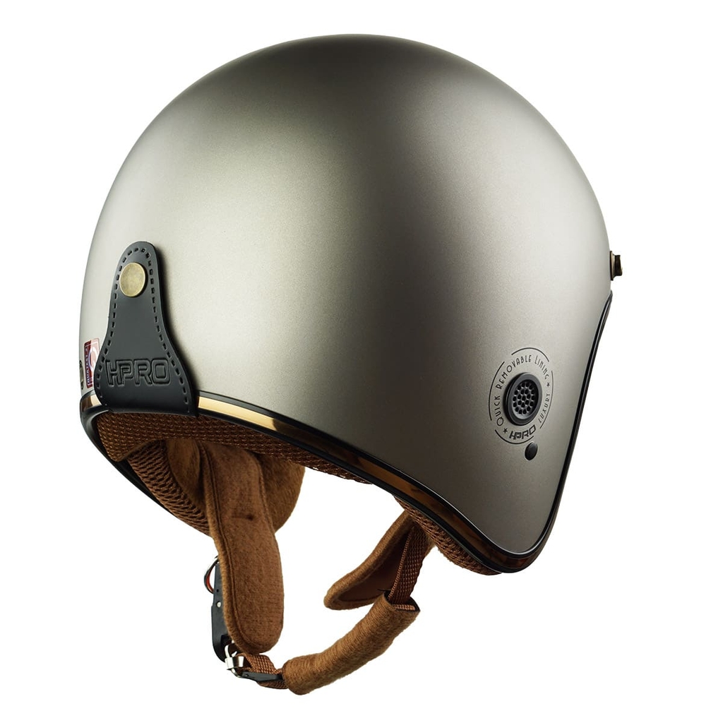 Mũ Bảo Hiểm 3/4 HP04 Xám Titanium – Cổ Điển, Nhẹ Đầu, Chính Hãng HPPRO