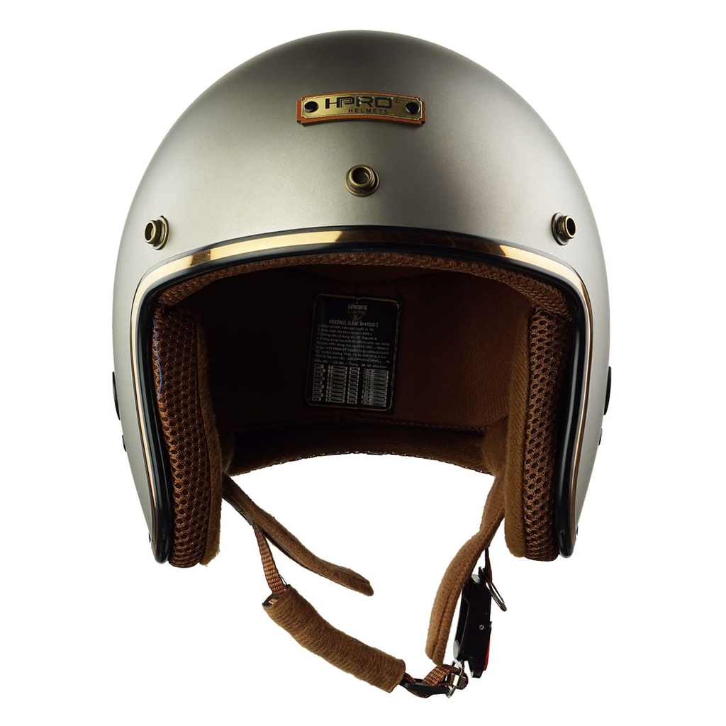 Mũ Bảo Hiểm 3/4 HP04 Xám Titanium – Cổ Điển, Nhẹ Đầu, Chính Hãng HPPRO