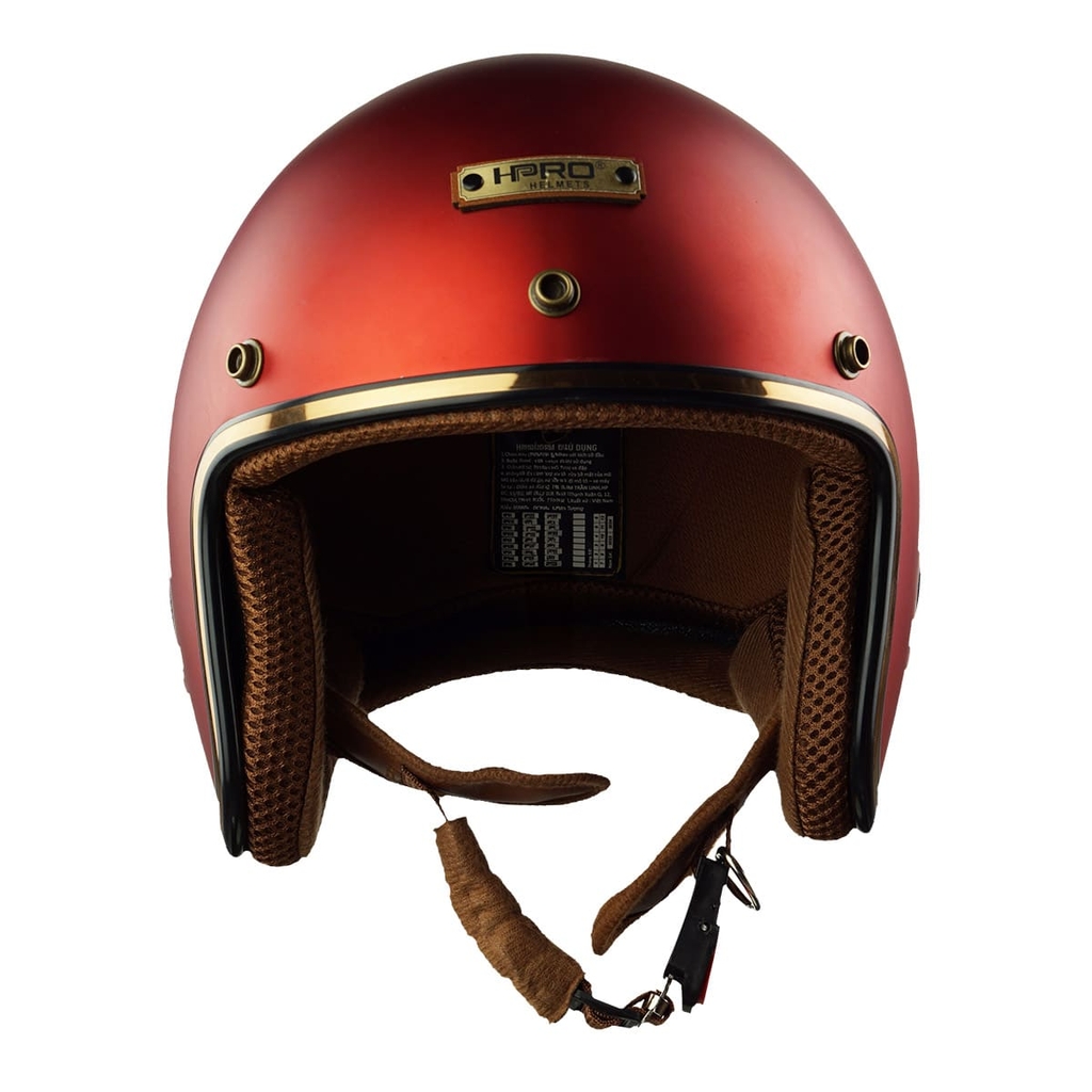 Mũ Bảo Hiểm 3/4 HP04 Đỏ Đô – Form Cổ Điển, Sơn Nhám Sang Trọng, Chính Hãng HPPRO Helmet