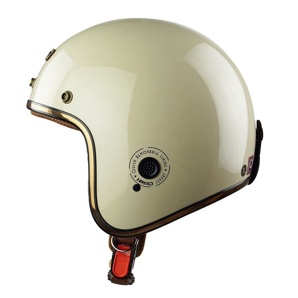 Mũ bảo hiểm 3/4 HP04 Kem Bóng – Form Cổ Điển, Nhẹ, Thoáng, Chính Hãng HPPRO