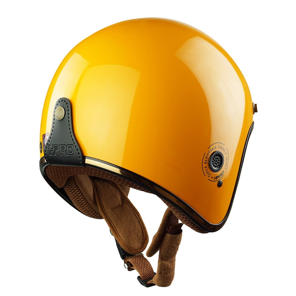 Mũ bảo hiểm 3/4 HP04 – Màu Vàng Cam bóng, phong cách cổ điển, chính hãng