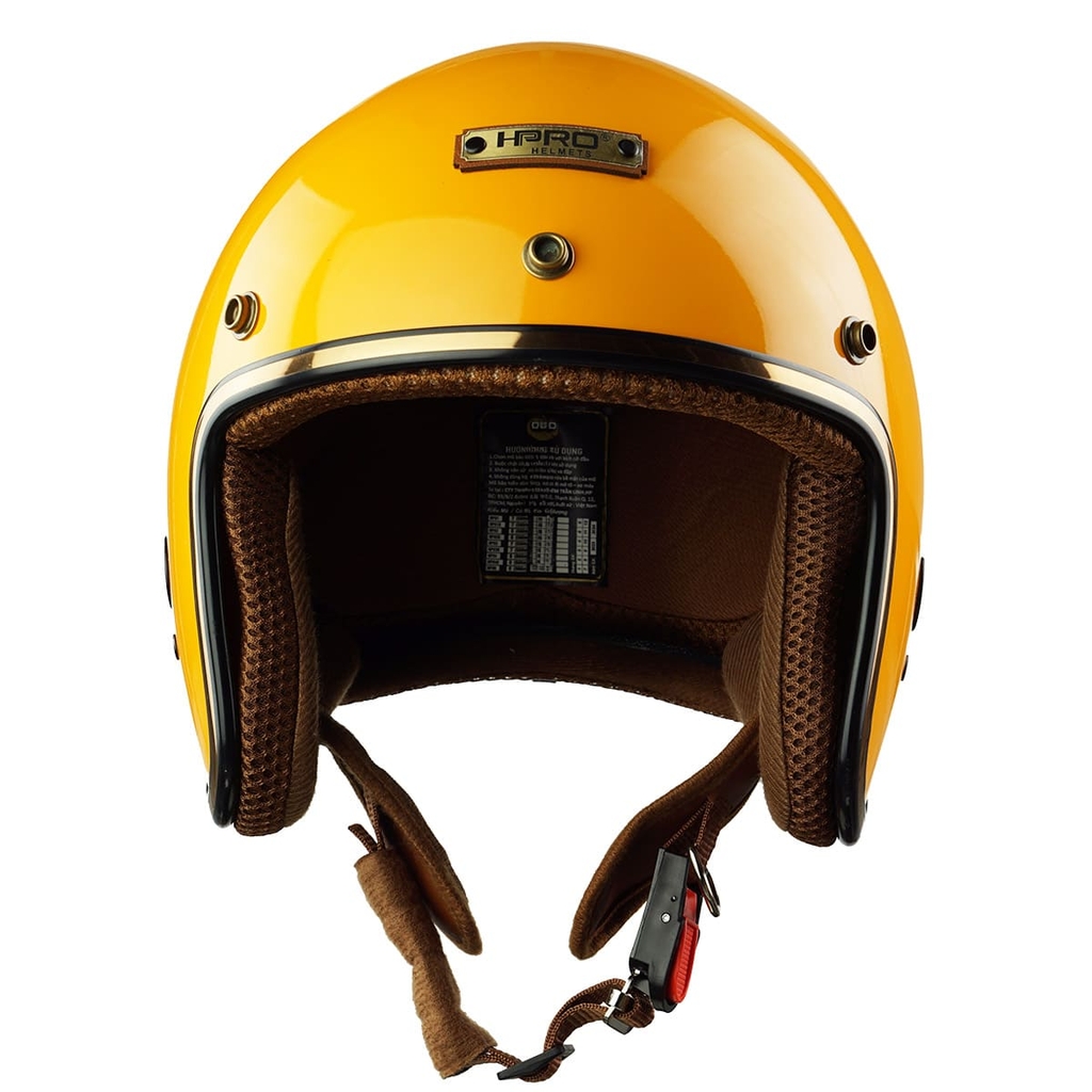 Mũ bảo hiểm 3/4 HP04 – Màu Vàng Cam bóng, phong cách cổ điển, chính hãng