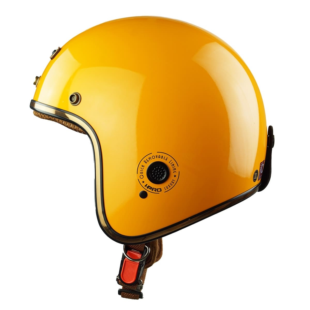 Mũ bảo hiểm 3/4 HP04 – Màu Vàng Cam bóng, phong cách cổ điển, chính hãng