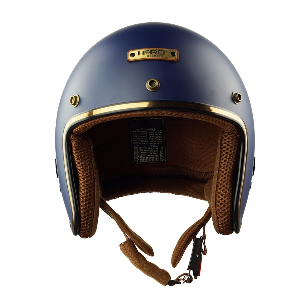 Mũ Bảo Hiểm 3/4 HP04 Xanh Navy – Thiết Kế Cổ Điển, Chuẩn CR, Chính Hãng HPPRO