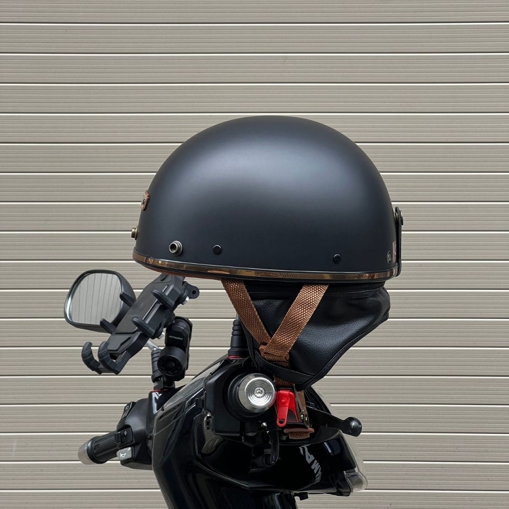 Mũ bảo hiểm nửa đầu HP PUG V1 – Màu Đen Nhám, Viền Da Sang Trọng, Chính Hãng HP Helmets