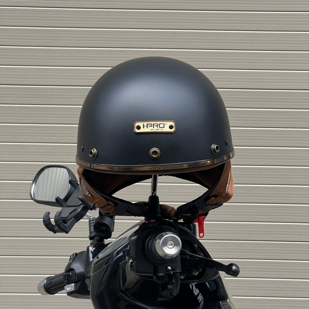 Mũ bảo hiểm nửa đầu HP PUG V1 – Màu Đen Nhám, Viền Da Sang Trọng, Chính Hãng HP Helmets