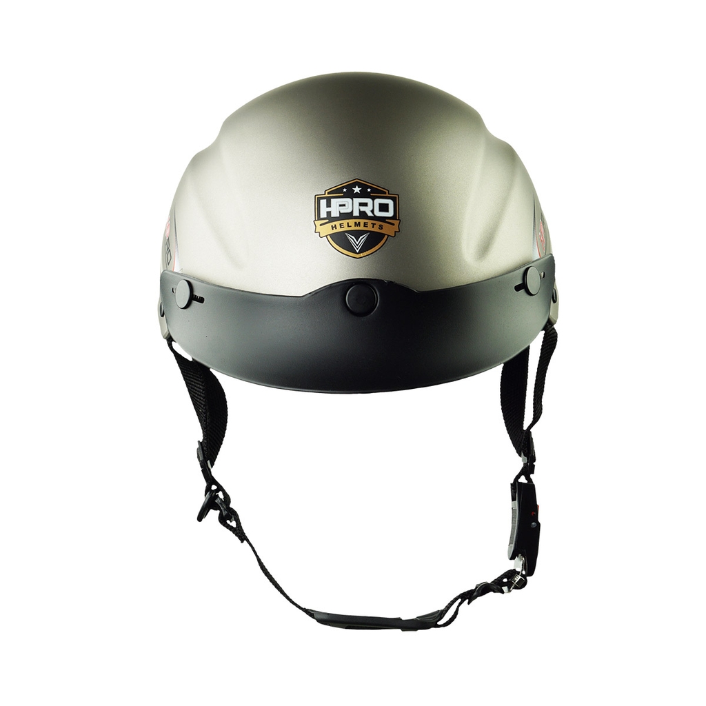 Mũ Bảo Hiểm Nửa Đầu HPPRO HP-01 Màu Bạc Nhám, Nhựa ABS, Chuẩn Quatest 2