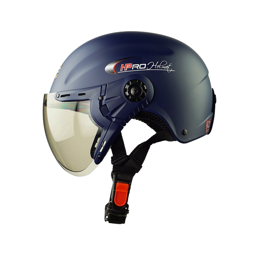 Mũ Bảo Hiểm Nửa Đầu Có Kính HP01K – Màu Xanh Navy, Chính Hãng HPPRO