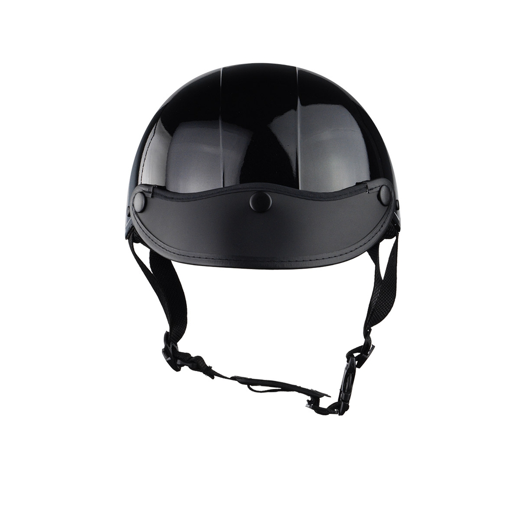 Mũ Bảo Hiểm Nửa Đầu HP02B Đen Bóng – Chính Hãng HPPRO, Lưỡi Trai Đen Sang Trọng