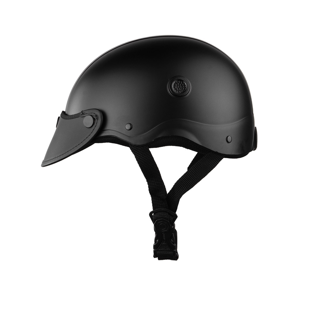 Mũ Bảo Hiểm Nửa Đầu HP02B Đen Nhám – Lưỡi Trai Đen Cá Tính, Chính Hãng HPPRO