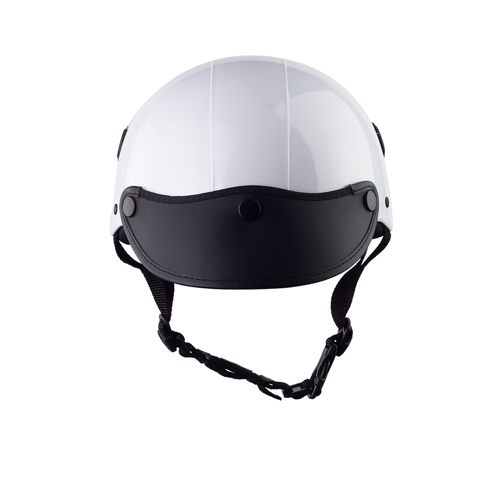 Mũ Bảo Hiểm Nửa Đầu HP02B Màu Trắng Bóng – Thương Hiệu HPPRO Helmets