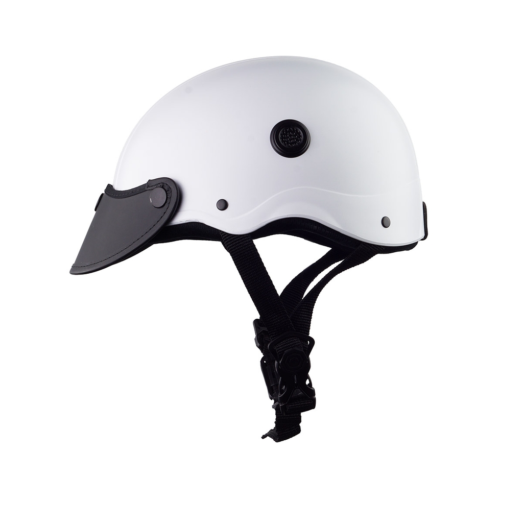 Mũ Bảo Hiểm Nửa Đầu HP02B Màu Trắng Nhám – Thương Hiệu HPPRO Helmets