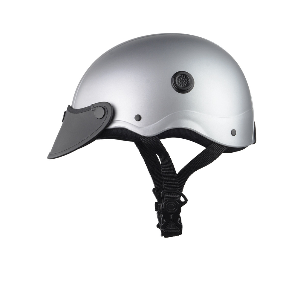 Mũ Bảo Hiểm Nửa Đầu HP02B Xám Titanium Nhám – Chính Hãng HPPRO, Lưỡi Trai Đen Cá Tính