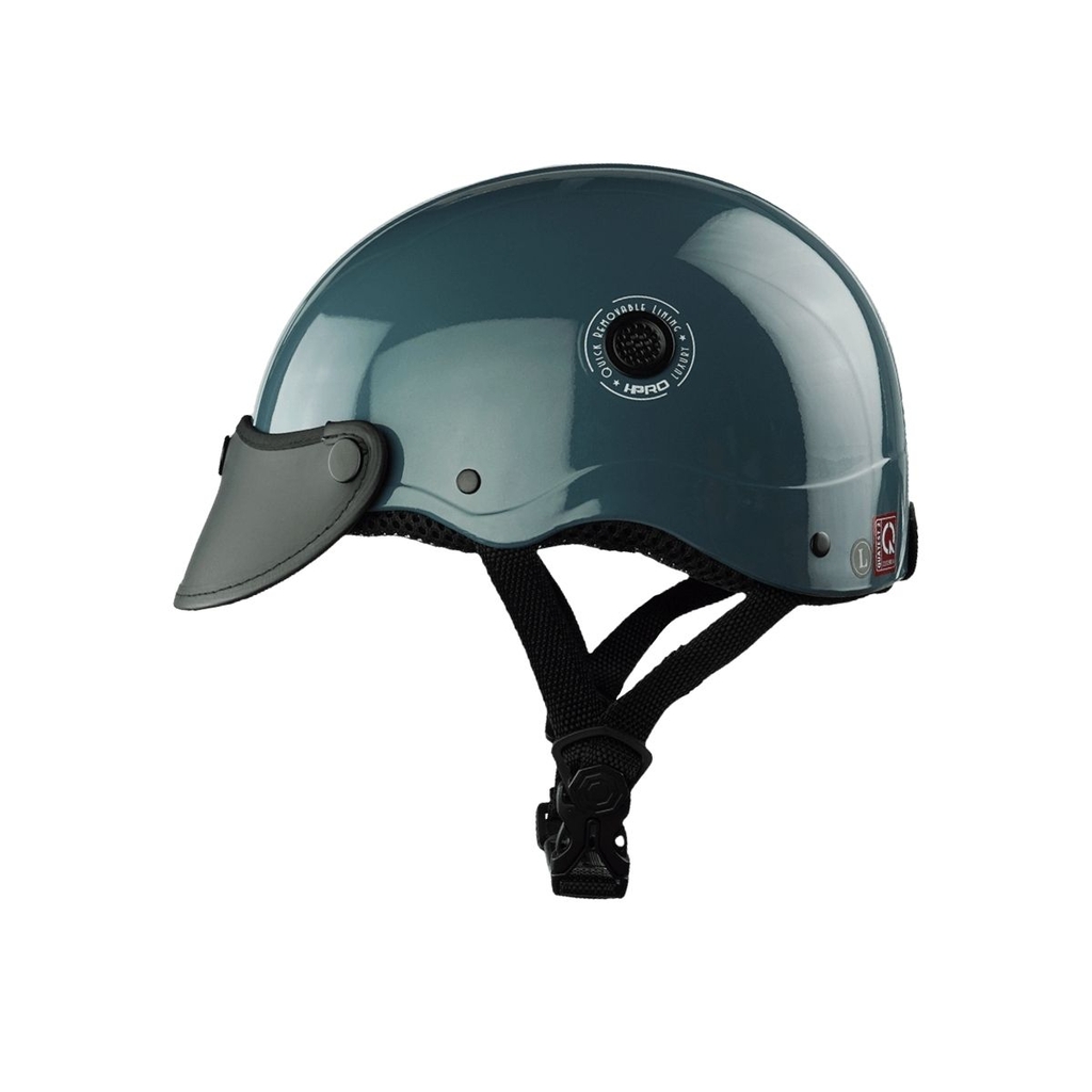 Mũ Bảo Hiểm Nửa Đầu HP02B Xanh Xi Măng Bóng – Chính Hãng HPPRO, Có Lưỡi Trai Đen