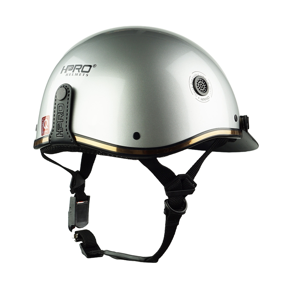 Mũ Bảo Hiểm Nửa Đầu HPPRO HP03 – Màu Bạc Bóng, Chính Hãng – Free Size 54–58cm