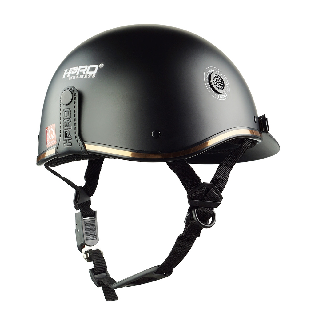 Mũ Bảo Hiểm Nửa Đầu HPPRO HP03 Màu Đen Nhám – Chuẩn Quatest 2, Free Size 54–58cm