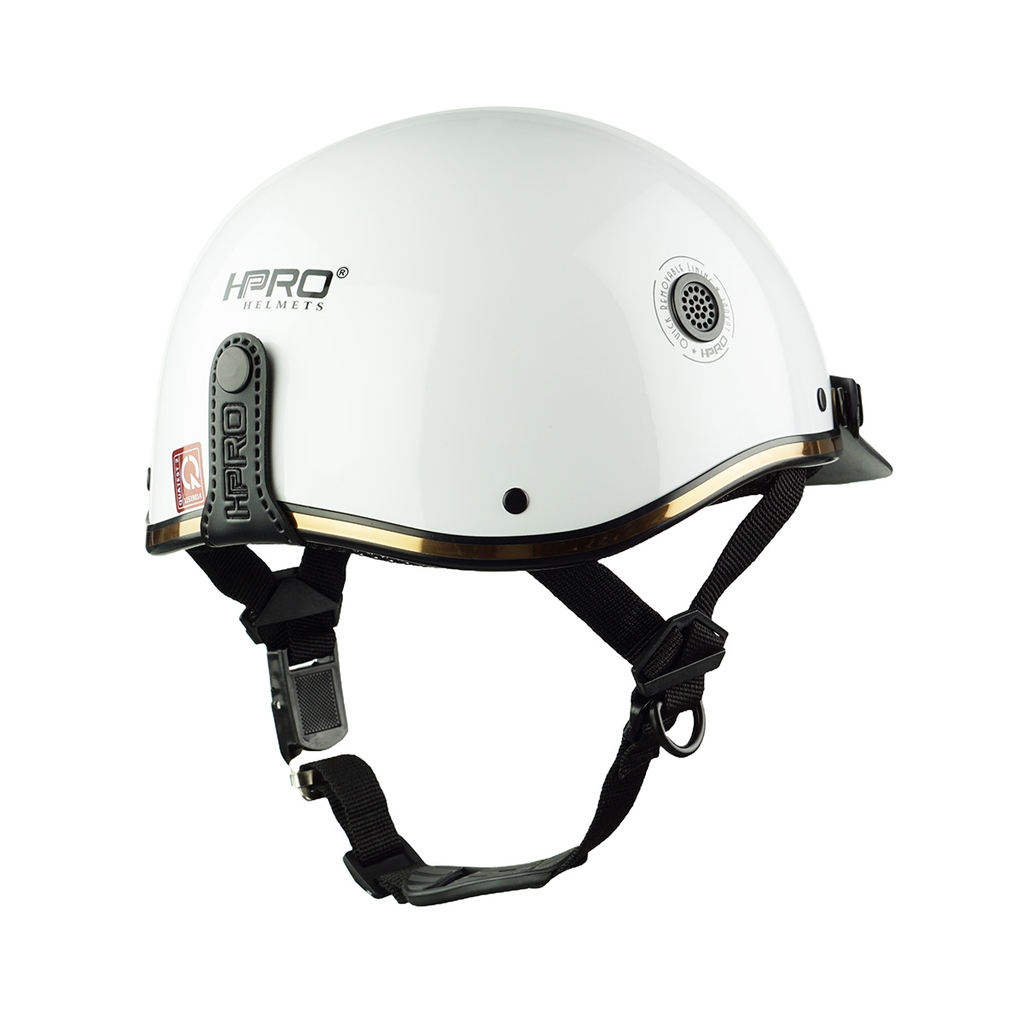 Mũ Bảo Hiểm Nửa Đầu HPPRO HP03 Màu Trắng Bóng – Chuẩn Quatest 2, Free Size 54–58cm