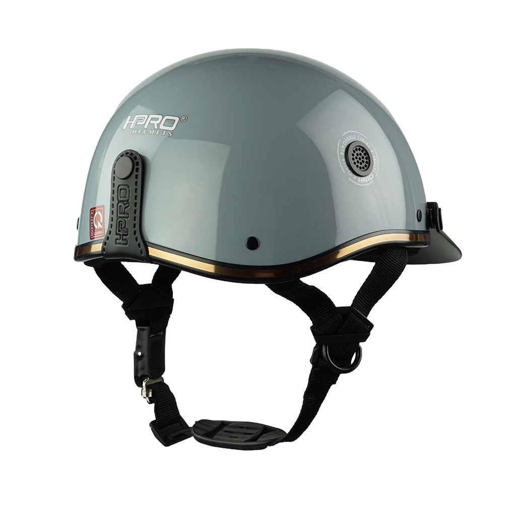 Mũ Bảo Hiểm Nửa Đầu HPPRO HP03 – Màu Xám Xi Măng Bóng, Có Vành, Khóa Bấm Cao Cấp – Chính Hãng HPPRO