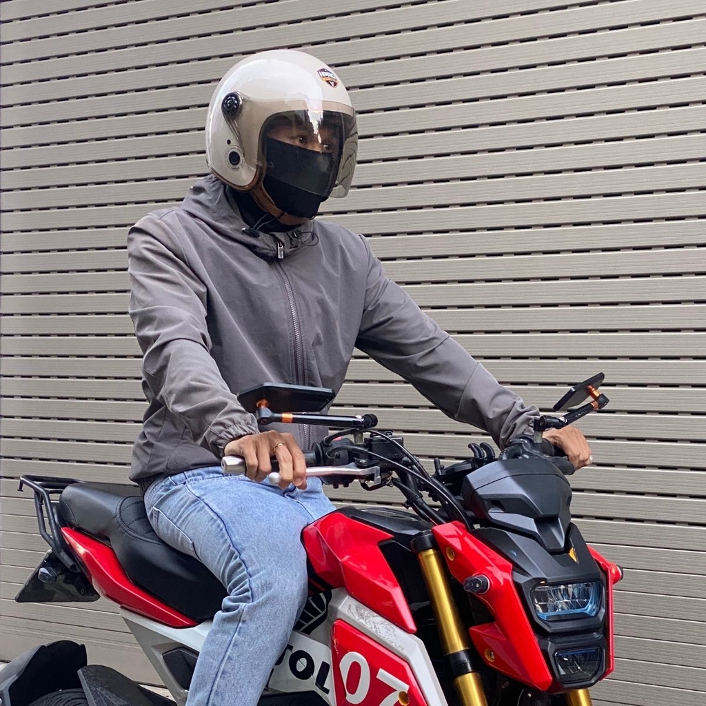 Mũ bảo hiểm 3/4 HPRO HP04K – Màu Kem Bóng, kính trà khói, chuẩn Quatest