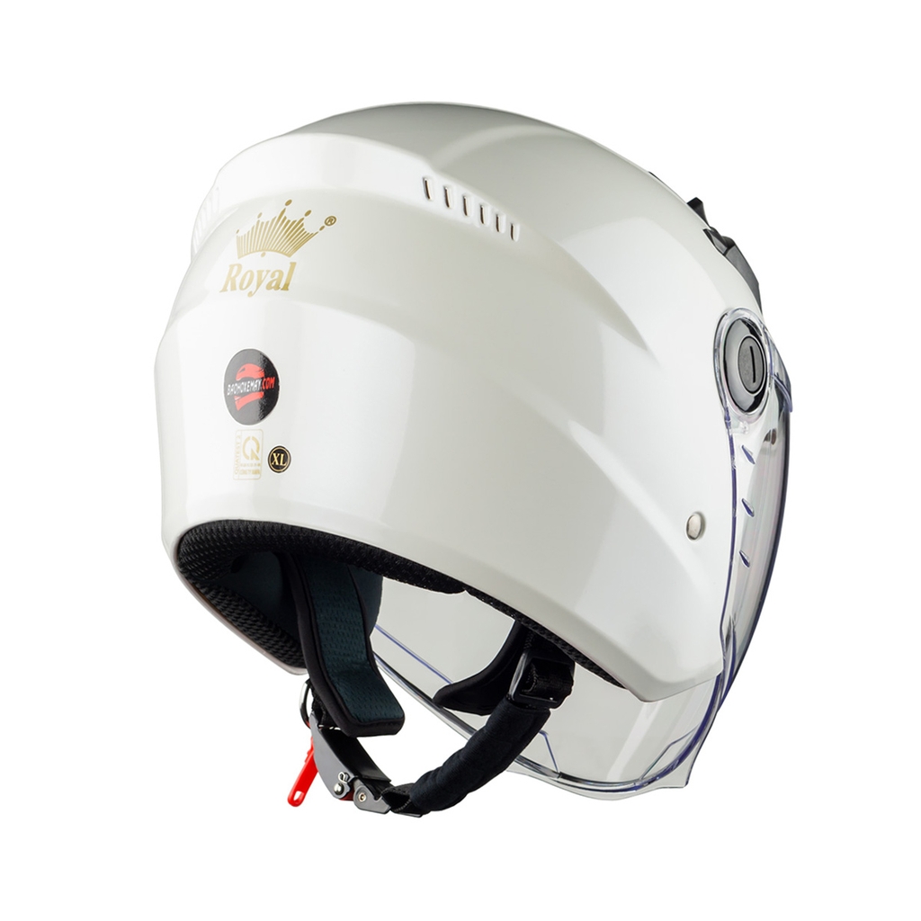 Mũ Bảo Hiểm 3/4 2 Kính Royal M268 Màu Trắng Bóng Chính Hãng | Gọn Nhẹ, An Toàn Đạt Chuẩn