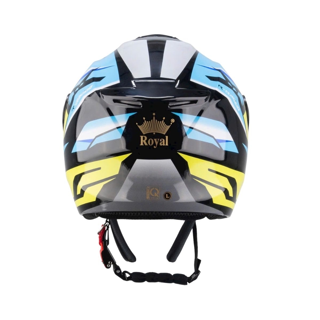 Mũ bảo hiểm 3/4 đầu Royal XH01 tem Racing đen xanh – Chính hãng, chuẩn CR Việt Nam, Freeship toàn quốc