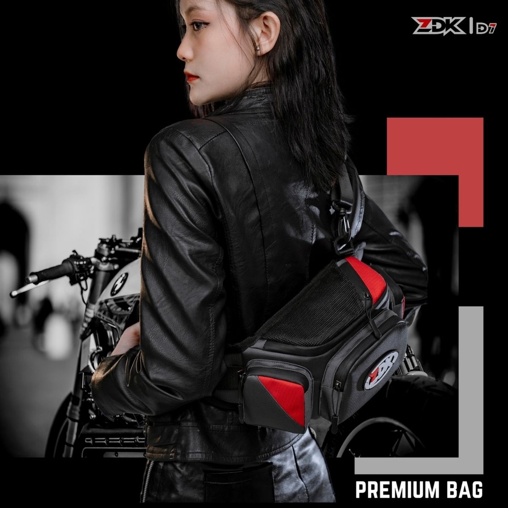 Túi Đeo Hông, Đeo Chéo Motor Biker ZDK D7 – Thiết Kế Năng Động, Chống Nước, Dung Tích 3L
