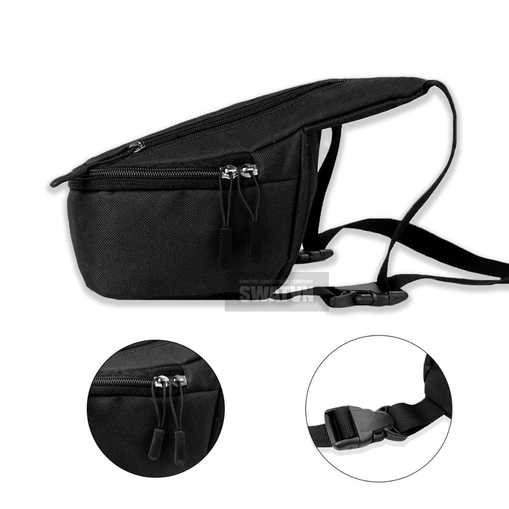 Túi Grab Treo Đầu Xe Máy Dọc – Cảm Ứng Mượt, Kết Nối Dây Sạc, 2 Ngăn Tiện Lợi Cho Shipper