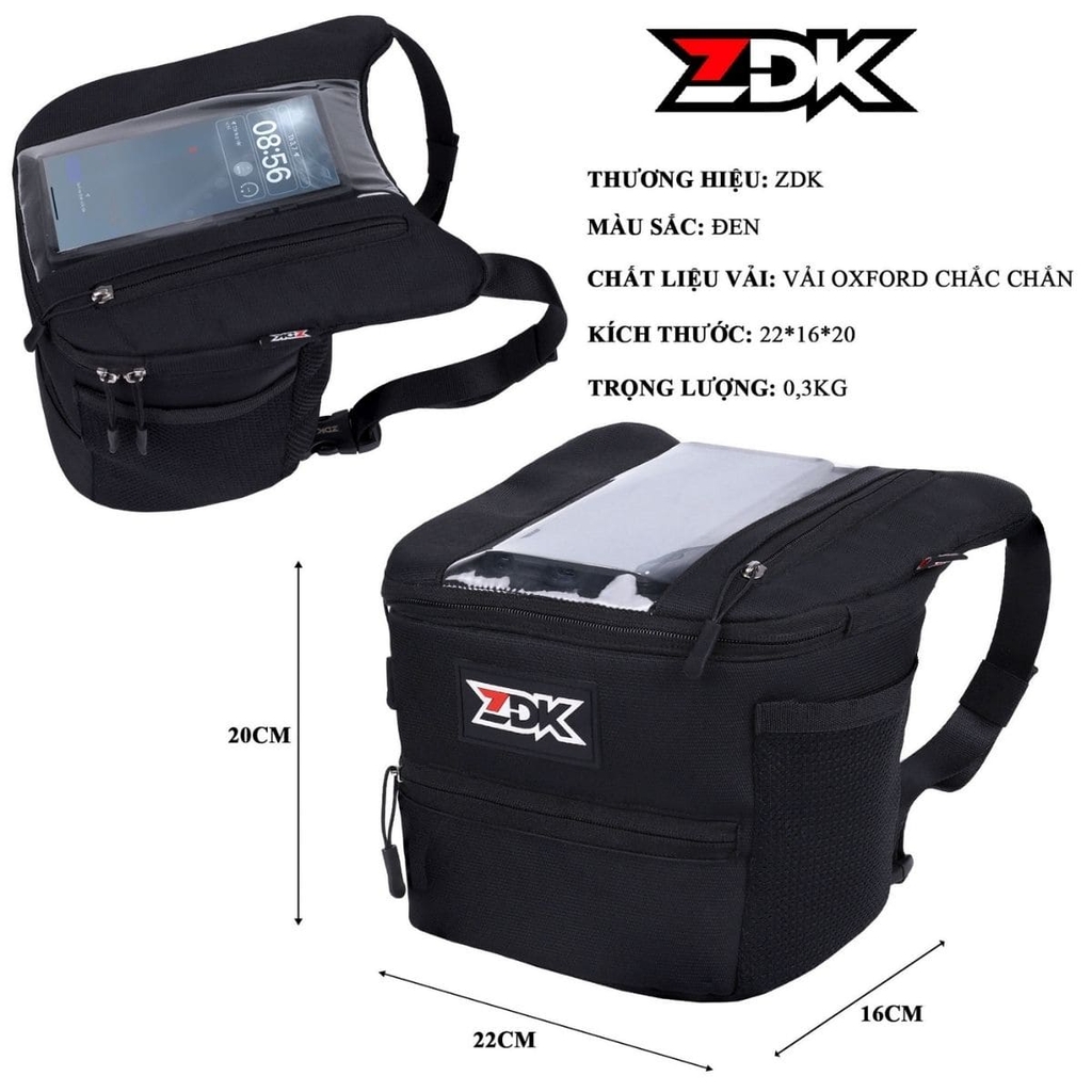 Túi Treo Đầu Xe Máy ZDK K2 Đựng Điện Thoại Cảm Ứng