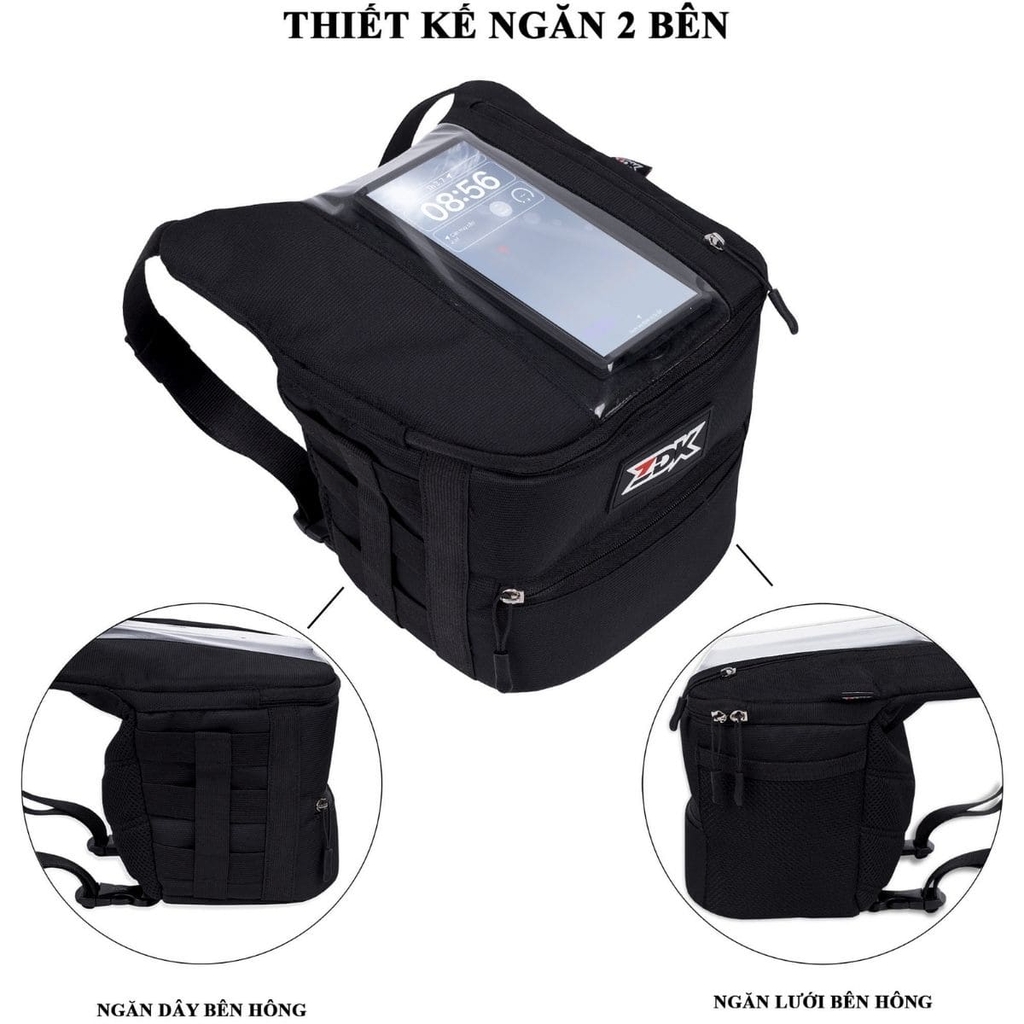 Túi Treo Đầu Xe Máy ZDK K2 Đựng Điện Thoại Cảm Ứng